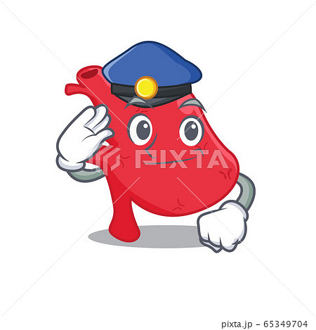 Police officer mascot design of heart wearing a hat Police officer mascot design of heart wearing a hat 65349704