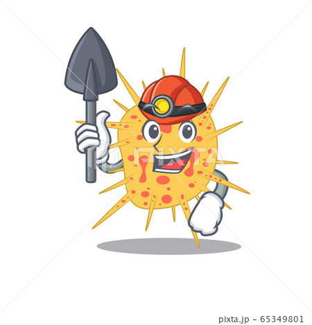Mycobacterium kansasii miner cartoon design concept with tool and helmet Mycobacterium kansasii miner cartoon design concept with tool and helmet 65349801