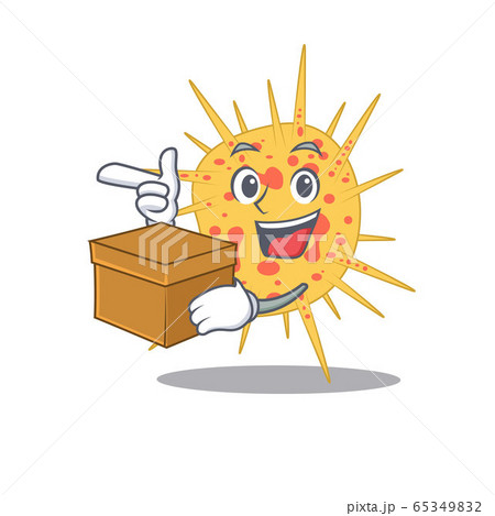 An picture of mycobacterium kansasii cartoon design concept holding a box 65349832
