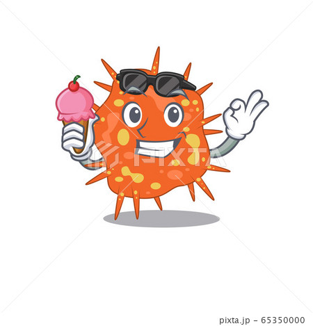 Cartoon design concept of burkholderia mallei having an ice cream Cartoon design concept of burkholderia mallei having an ice cream 65350000