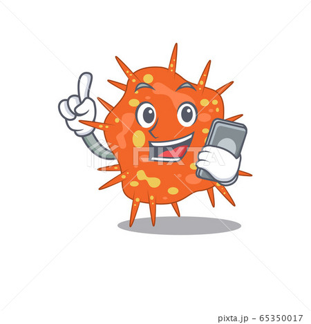 Burkholderia mallei cartoon character speaking on phone 65350017