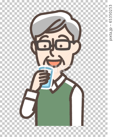 水を飲む男性 水を飲む男性 65350253