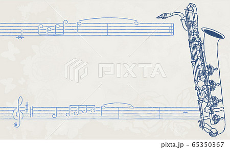 名札テンプレート単体青2 バリトンサックス のイラスト素材