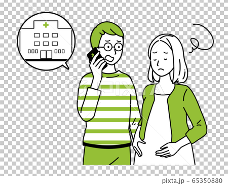 Couple calling the hospital Couple calling the hospital 65350880