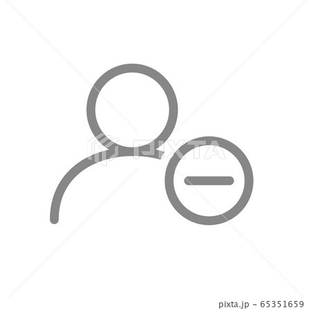 User profile with minus line icon. Rejected customer, unfollow symbol 65351659