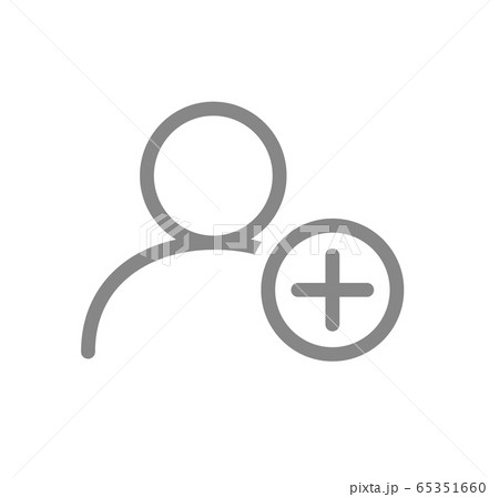 User profile with plus line icon. Add new friend, customer, follow symbol User profile with plus line icon. Add new friend, customer, follow symbol 65351660