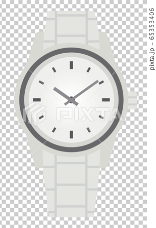 銀の腕時計のイラストのイラスト素材