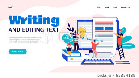 Writing and editing text with copywriters cartoon vector illustration isolated. 65354139