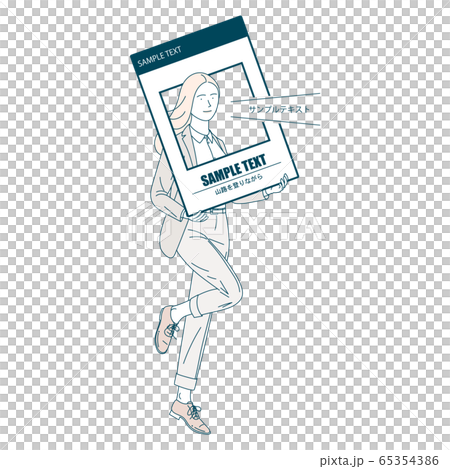 パネルから顔を出す女性 パネルから顔を出す女性 65354386