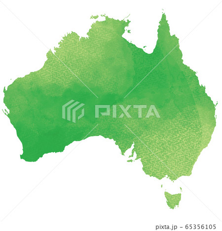 水彩風世界地図 オーストラリアのイラスト素材