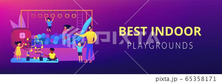 Playroom for kids concept banner header 65358171