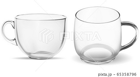 Coffee Cup Clean Transparent Glass Tea Mug Mockupのイラスト素材