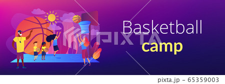 Basketball camp concept banner header. 65359003