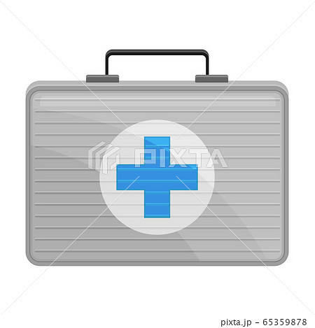 First Aid Box with Cross Sign Isolated on White Background Vector Illustration 65359878
