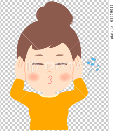 Woman covering her ears and pretending not to hear Woman covering her ears and pretending not to hear 65359911