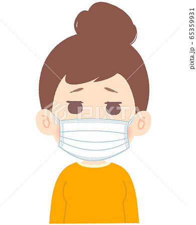 マスクをしているダルそうな女性 マスクをしているダルそうな女性 65359931