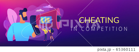 Cheating concept banner header. 65360111