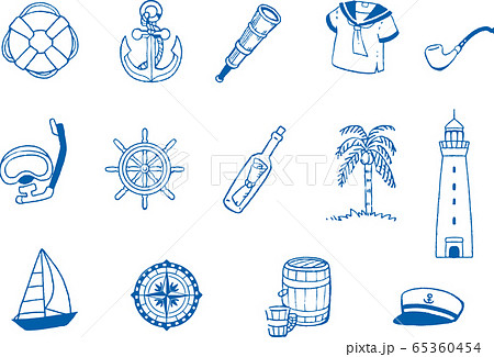 海の無機物線画イラスト 65360454