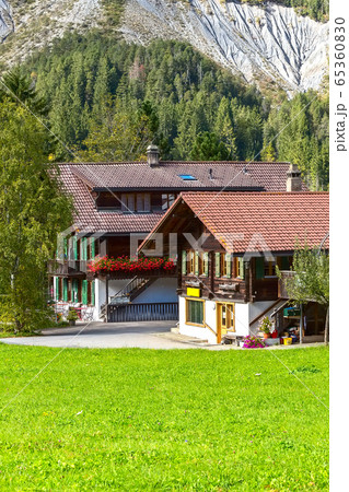 Kandersteg panorama, snow mountains, Switzerland 65360830