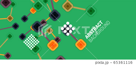 Abstract square dot connections, flat style multicolored geometric background for Wallpaper, Banner, Background, Card, Book Illustration, landing page or poster design 65361116