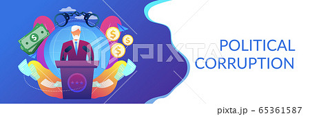 Political corruption concept banner header. 65361587