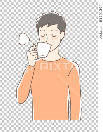 Man drinking coffee in McCup Man drinking coffee in McCup 65361594