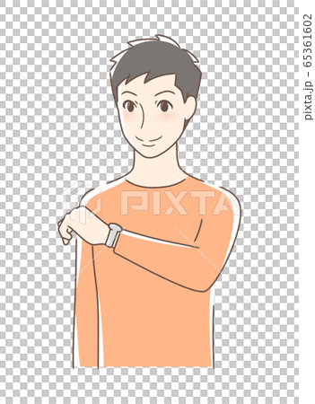 男人看著手錶 65361602