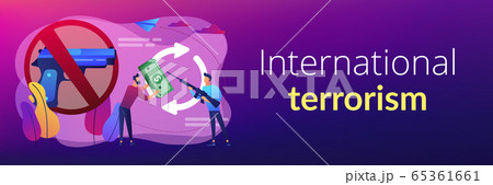 Arms trafficking concept banner header. Arms trafficking concept banner header. 65361661