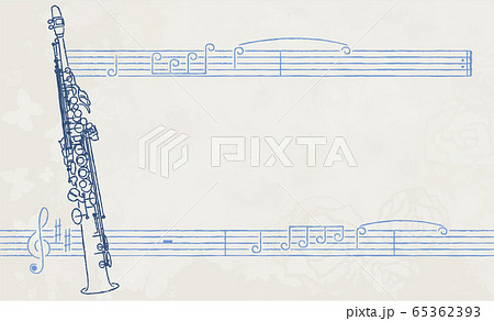 名札テンプレート単体青2 ソプラノサックス のイラスト素材