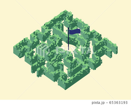 Isometric maze / labyrinth made by plant 65363193