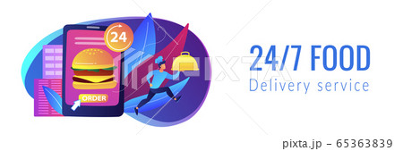 Food delivery service concept banner header. 65363839