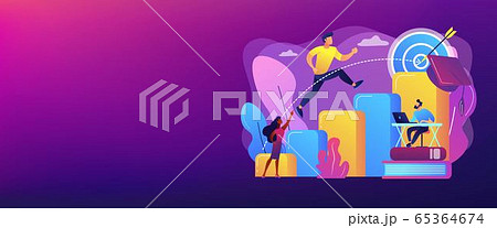Educational trajectory concept banner header 65364674