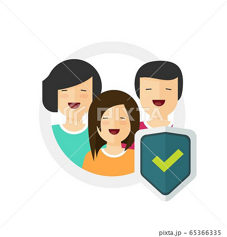 Family insurance or life care secure protection guard shield vector flat icon sign, concept of household private safety defence cover symbol or help risk assistance Family insurance or life care secure protection guard shield vector flat icon sign, concept of household private safety defence cover symbol or help risk assistance 65366335