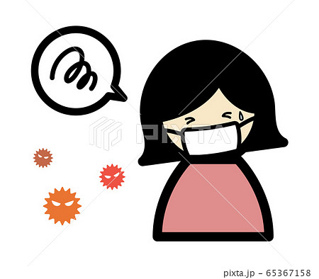 マスクをする人のアイコン／イラスト／風邪 65367158
