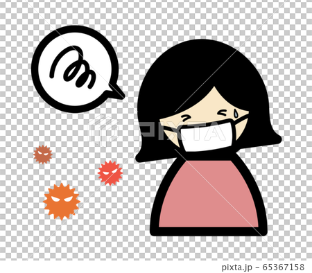 マスクをする人のアイコン／イラスト／風邪 65367158
