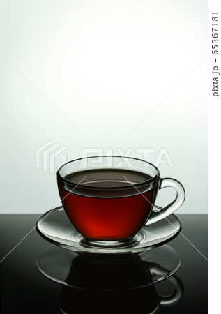 black tea in a glass cup 65367181