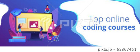 Web development courses concept banner header 65367451