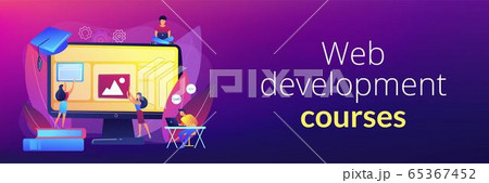 Web development courses concept banner header 65367452