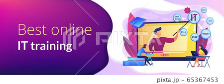 Online IT courses concept banner header 65367453