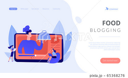 Food blogging concept landing page. 65368276