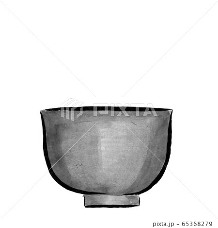 食器のお椀（墨の手描き） 65368279