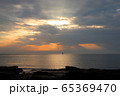 夕日 日没 ビーチ 65369470