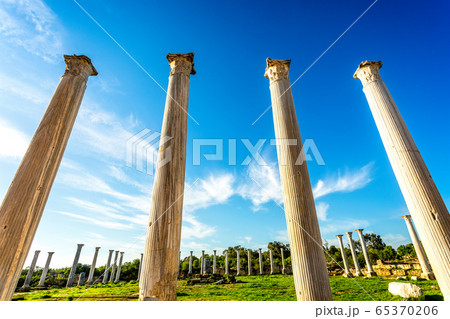 Ancient columns at Salamis, Greek and Roman 65370206