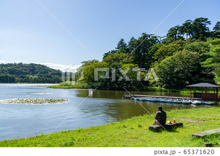 福島県　南湖公園　白河市民の憩いの場穴場人気スポット　日本最古の公園 65371620