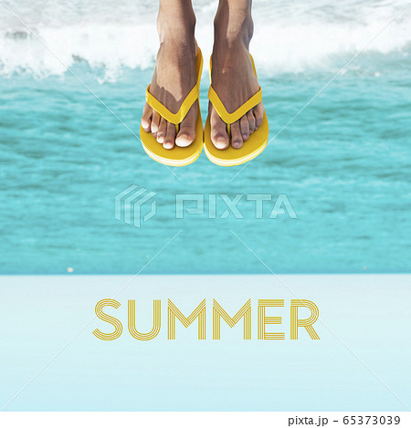 man wearing flip-flops and text summer man wearing flip-flops and text summer 65373039