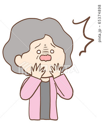 シニアの女性の表情 ショック シニアの女性の表情 ショック 65374898