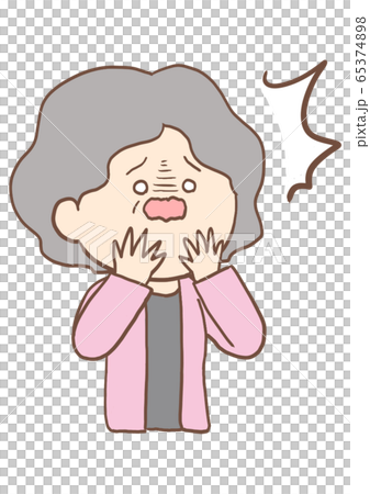 シニアの女性の表情 ショック シニアの女性の表情 ショック 65374898