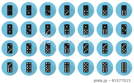 Double-six dominoes flat icon set Double-six dominoes flat icon set 65377015