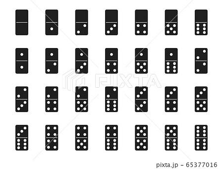 Vector isolated black domino set Vector isolated black domino set 65377016