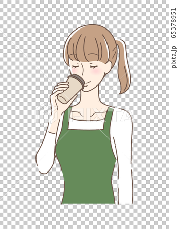 Woman drinking takeaway coffee Woman drinking takeaway coffee 65378951